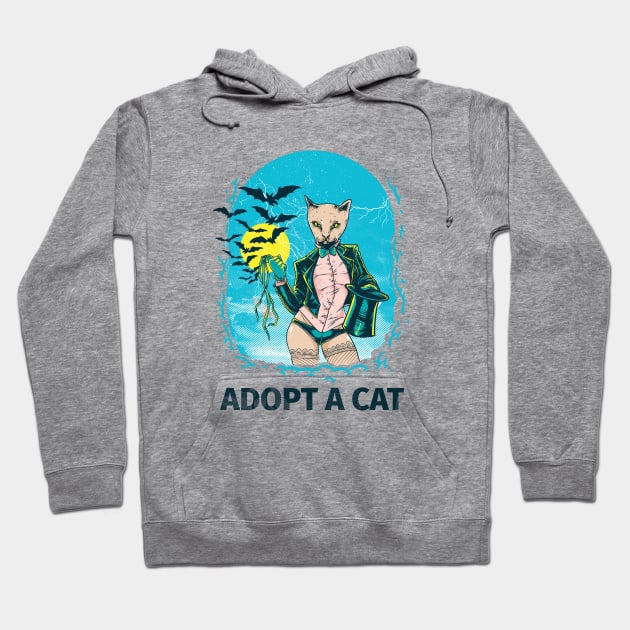 Adopt a cat Hoodie by Recovery Tee